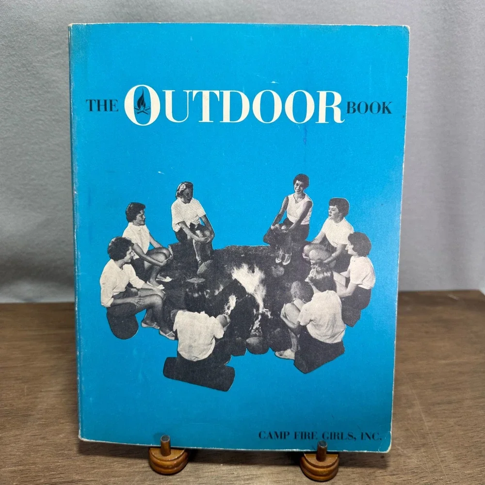 Camp Fire Girls The Outdoor Book Blue Vintage 1960 First Printing Mid-Century